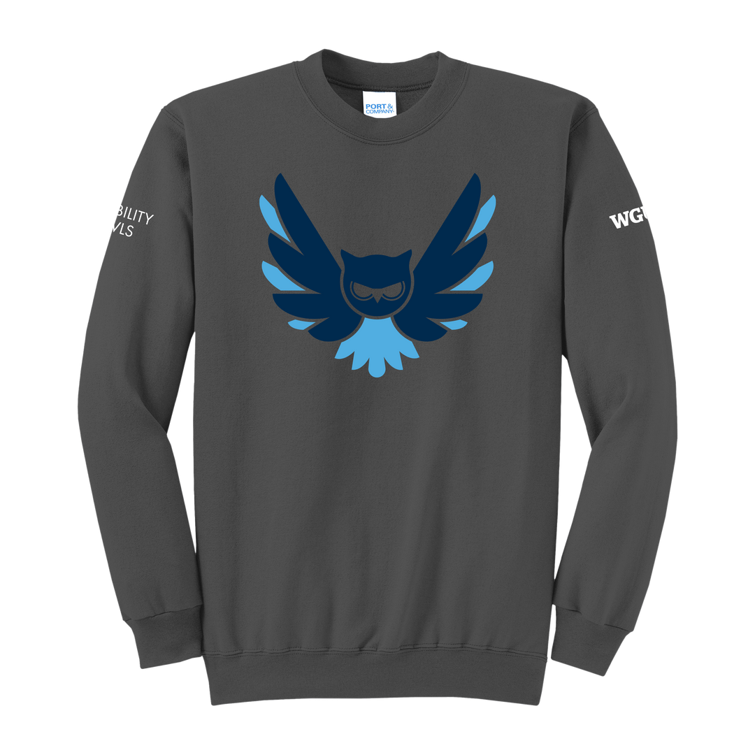 Port & Company Unisex Core Fleece Crewneck Sweatshirt - Disability Owls 2023