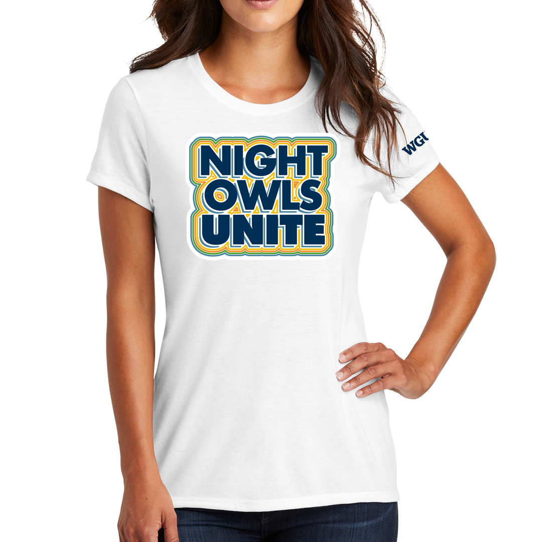 District Made® Ladies Perfect Tri® Crew Tee - Night Owls Unite 1