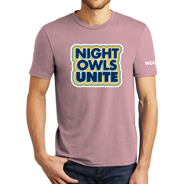 District® - Young Mens Tri-Blend Crew Neck Tee - Night Owls Unite 1