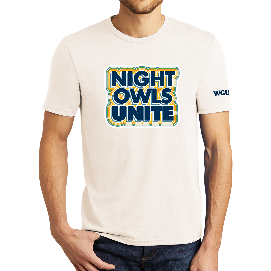 District® - Young Mens Tri-Blend Crew Neck Tee - Night Owls Unite 1