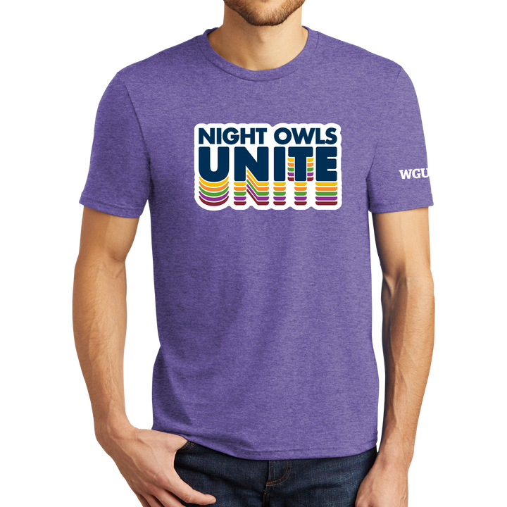 District® - Young Mens Tri-Blend Crew Neck Tee - Night Owls Unite 2