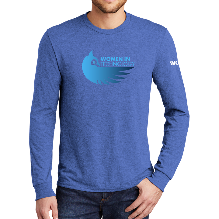 District Made® Mens Perfect Tri® Long Sleeve Crew Tee - Women in Tech