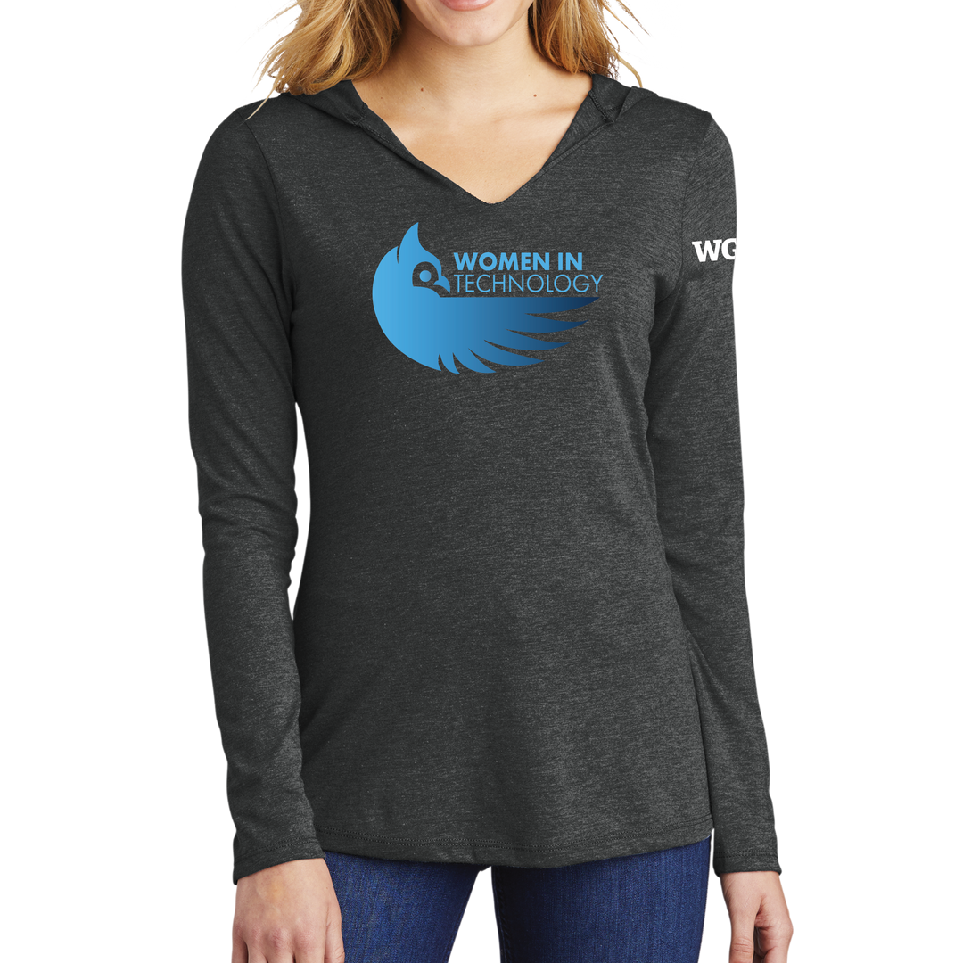 District Made Ladies Perfect Tri Long Sleeve Hoodie - Women in Tech