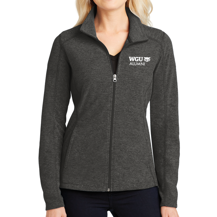 Port Authority® Ladies Heather Microfleece Full-Zip Jacket - Alumni