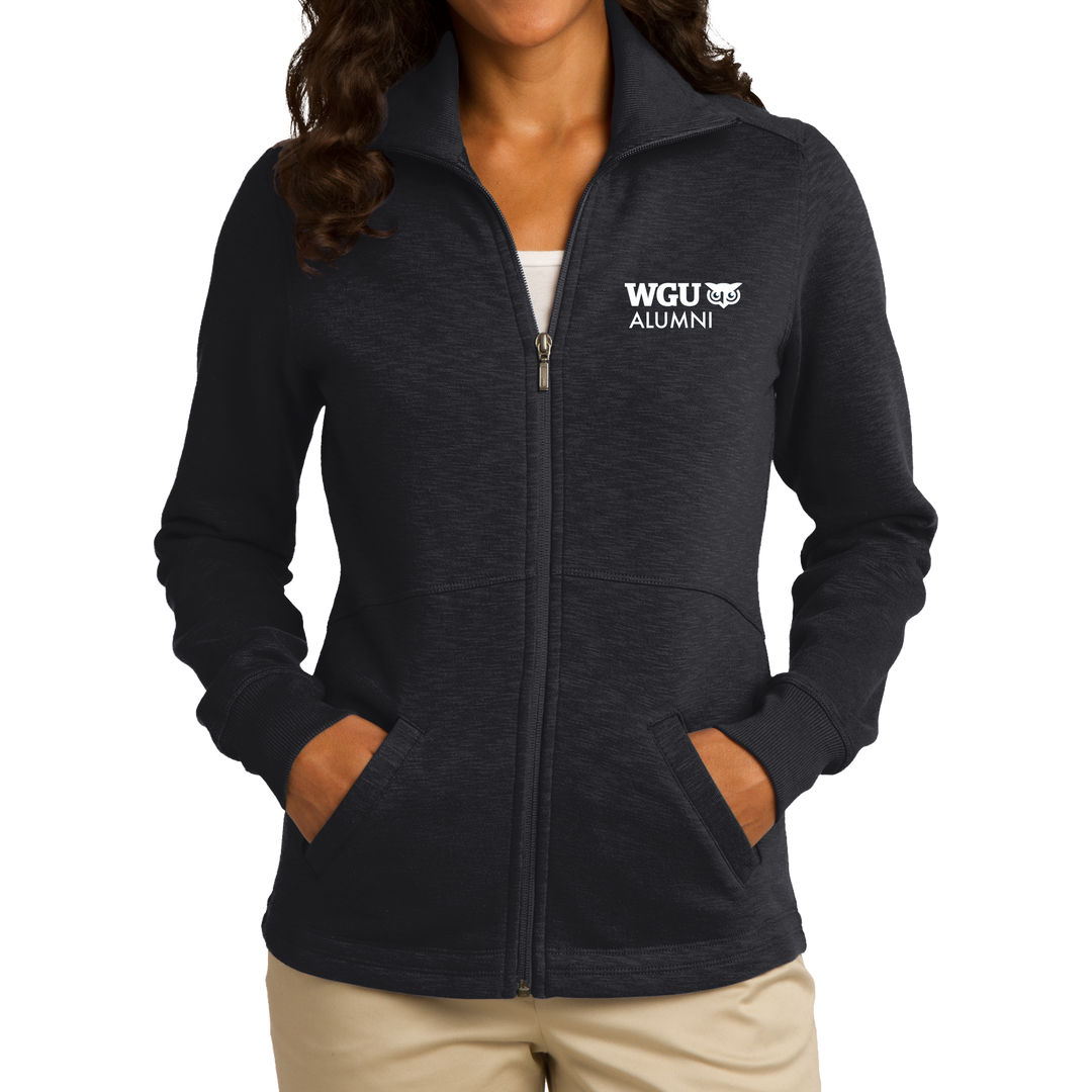 Port Authority® Ladies Slub Fleece Full-Zip Jacket - Alumni
