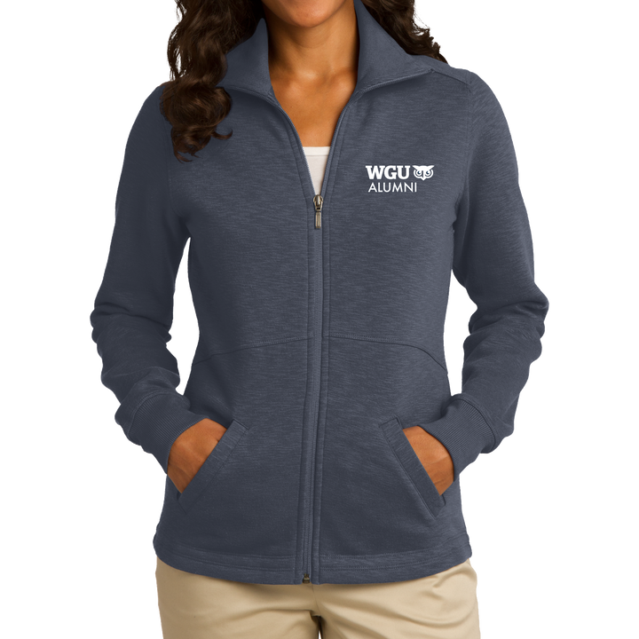 Port Authority® Ladies Slub Fleece Full-Zip Jacket - Alumni