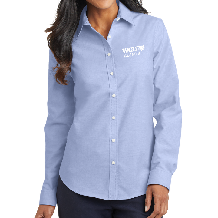 Port Authority® Ladies SuperPro™ Oxford Shirt - Alumni