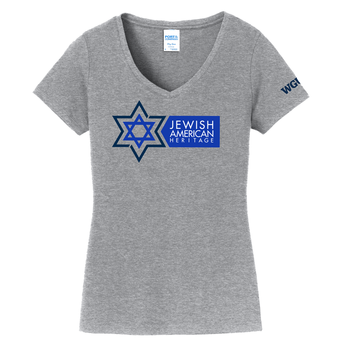Port & Company® Ladies Fan Favorite™ V-Neck Tee - Jewish American Heritage