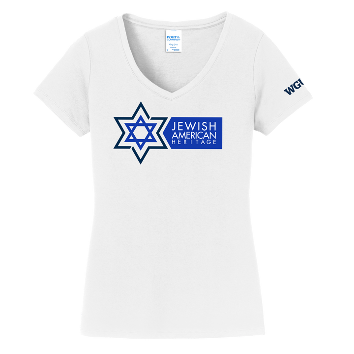 Port & Company® Ladies Fan Favorite™ V-Neck Tee - Jewish American Heritage