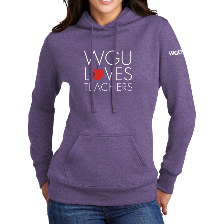 Port & Company ® Ladies Core Fleece Pullover Hooded Sweatshirt - WGU Loves Teachers