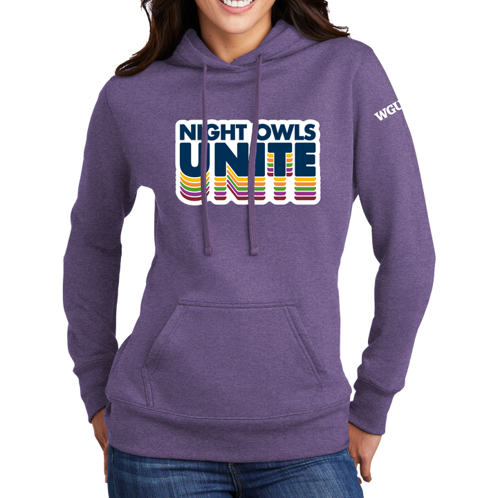 Port & Company ® Ladies Core Fleece Pullover Hooded Sweatshirt - Night Owls Unite 2