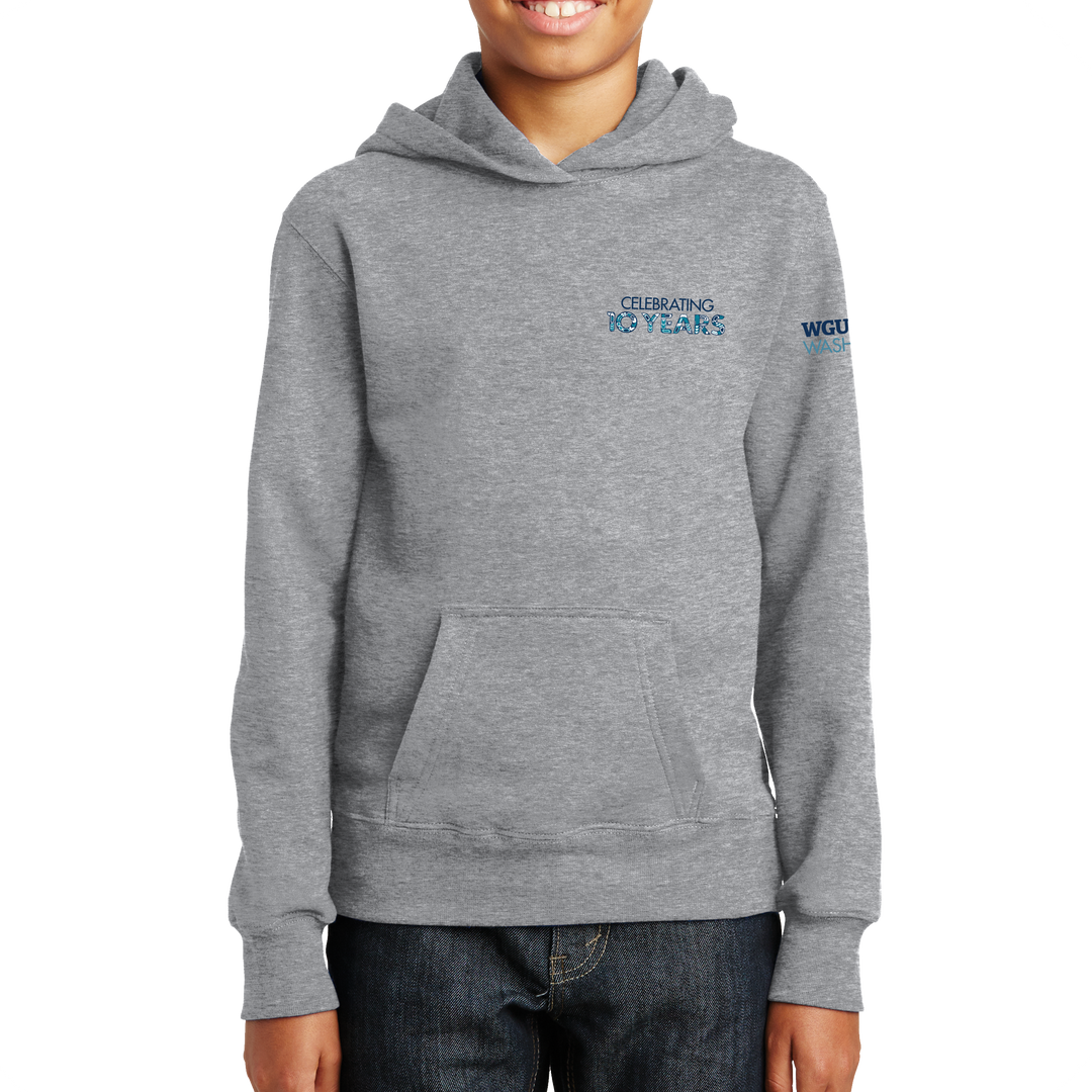 Port & Company® Youth Fan Favorite™ Fleece Pullover Hooded Sweatshirt - Washington 10 Years